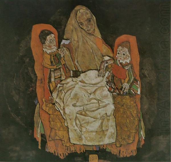 Egon Schiele Mutter mit zwei Kindern china oil painting image